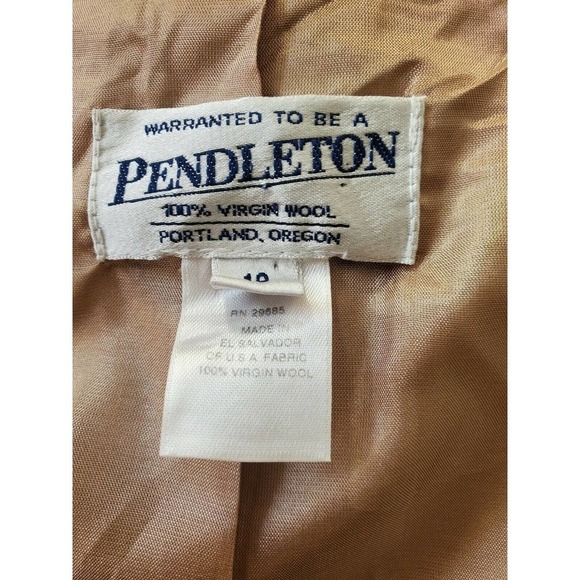 Pendleton Women's Tan Wool Two Buttons Single Breasted Fitted Blazer Size 10 - Picture 9 of 12